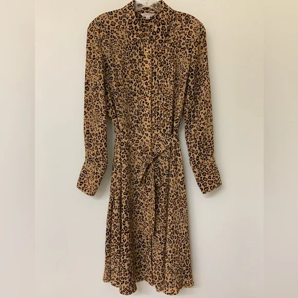 fitted lace wedding dress Sunnie Women's Long Sleeve Belted Shirt Dress with Animal Print, LEOPARD –  Buffalo Jeans main image 0